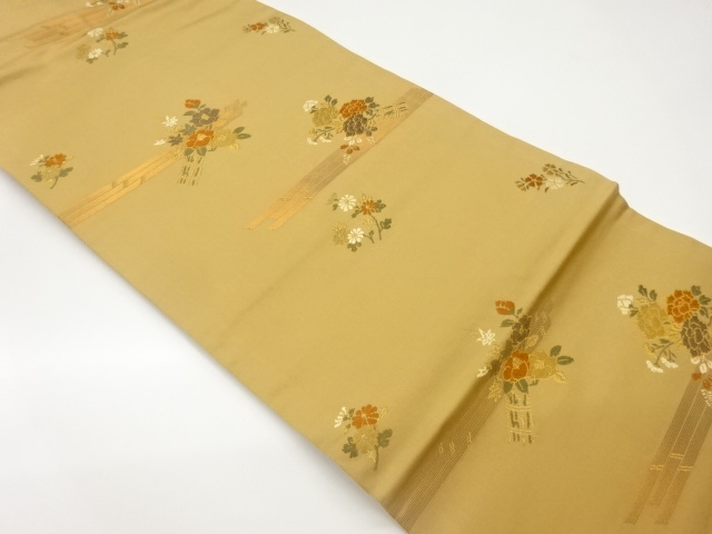 JAPANESE NAGOYA OBI / WOVEN FLORAL PLANTS